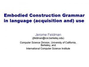 Embodied construction grammar