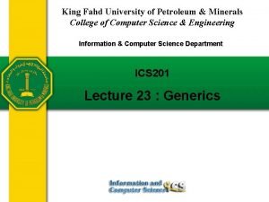 King Fahd University of Petroleum Minerals College of