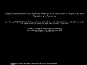 Safety and Effectiveness of Direct Oral Anticoagulants vs