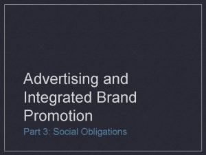 Advertising and Integrated Brand Promotion Part 3 Social
