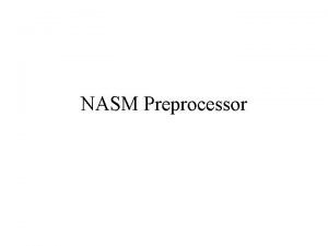 Nasm preprocessor