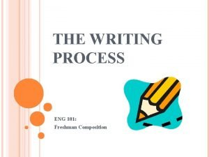 THE WRITING PROCESS ENG 101 Freshman Composition WRITING