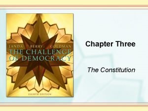 Chapter Three The Constitution The Constitution Is just