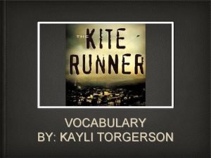 VOCABULARY BY KAYLI TORGERSON 1 Aloofness That is