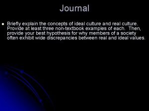 Journal l Briefly explain the concepts of ideal