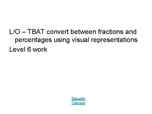 LO TBAT convert between fractions and percentages using