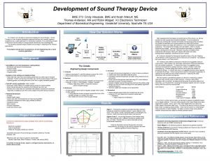 Development of Sound Therapy Device BME 273 Cindy