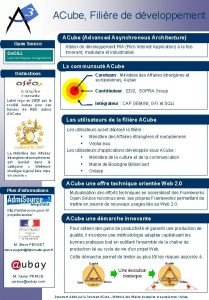 ACube Filire de dveloppement ACube Advanced Asynchronous Architecture