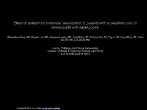 Effect of budesonide transnasal nebulization in patients with