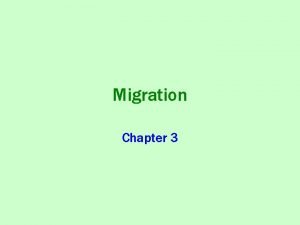 Migration Chapter 3 Key Question What is Migration