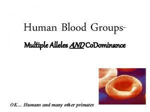 Human Blood Groups Multiple Alleles AND Co Dominance