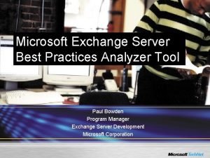 Exchange best practices analyzer