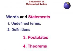 4 parts of mathematical system