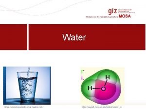 Modules on Sustainable Agriculture MOSA Water http www