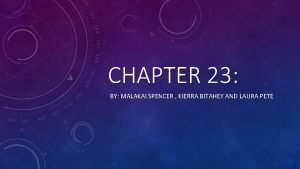 CHAPTER 23 23 BY MALAKAI SPENCER KIERRA BITAHEY