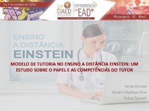 MODELO DE TUTORIA NO ENSINO A DIST NCIA