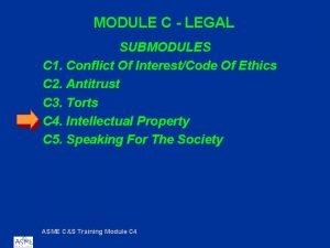 MODULE C LEGAL SUBMODULES C 1 Conflict Of