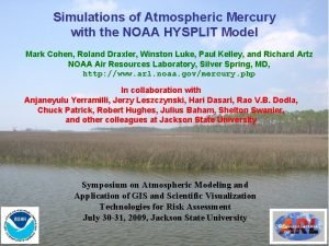 Simulations of Atmospheric Mercury with the NOAA HYSPLIT