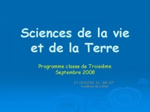 Sciences de la vie et de la Terre