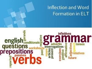 Inflection and Word Formation in ELT Szveg bershoz