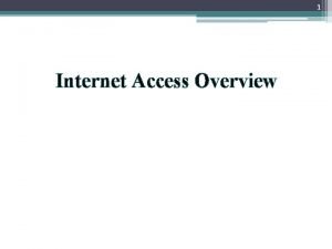 Residential access networks
