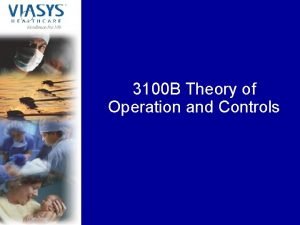 3100 B Theory of Operation and Controls 3100