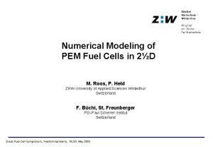 Numerical Modeling of PEM Fuel Cells in 2D