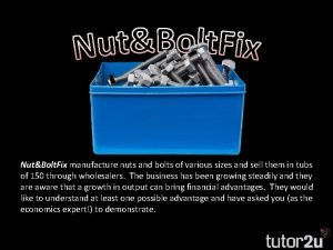 NutBolt Fix manufacture nuts and bolts of various