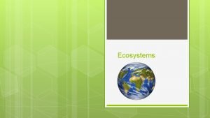 Ecosystems title page Ecosystems title page