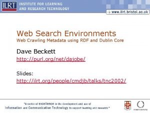 Web Search Environments Web Crawling Metadata using RDF