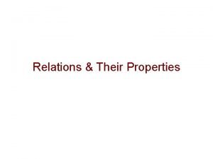 Relations Their Properties Introduction Let A and B