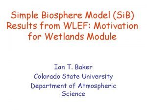 Simple Biosphere Model Si B Results from WLEF