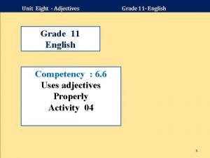 Competency adjectives