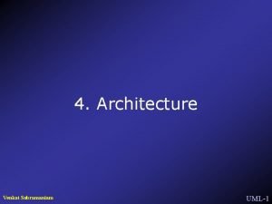 4 Architecture Venkat Subramaniam UML1 Artifact Analysis Class