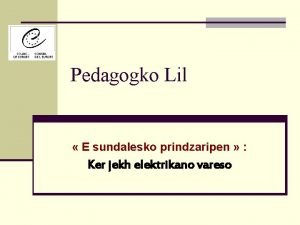 Pedagogko Lil E sundalesko prindzaripen Ker jekh elektrikano