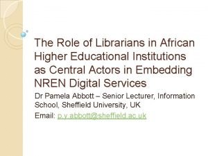 The Role of Librarians in African Higher Educational