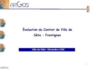 valuation du Contrat de Ville de Ste Frontignan