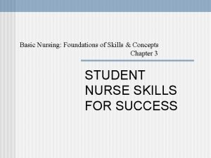 Basic Nursing Foundations of Skills Concepts Chapter 3
