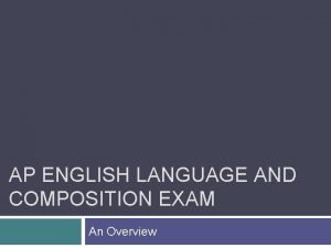 Ap english language and composition exam format