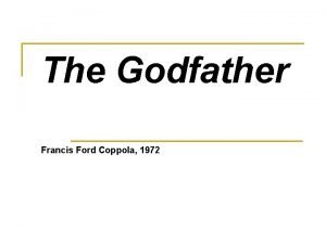 The Godfather Francis Ford Coppola 1972 Areas of