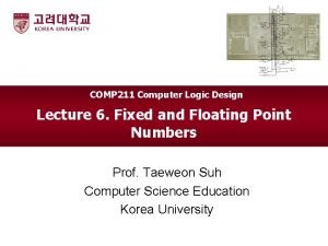 COMP 211 Computer Logic Design Lecture 6 Fixed