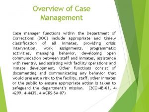 Management functions case
