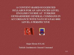 A CONTENTBASED SUGGESTED SYLLABUS FOR AN ADVANCED LEVEL