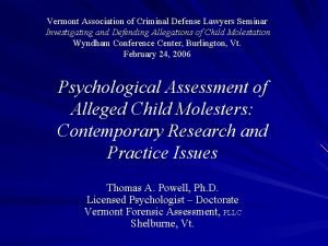 Vermont association of criminal defense lawyers