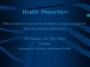 30-30-30 model of health disparities