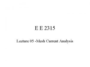 Mesh current method