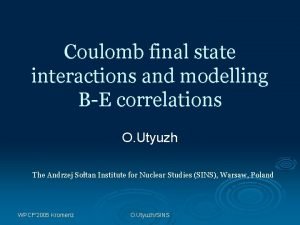 Coulomb final state interactions and modelling BE correlations