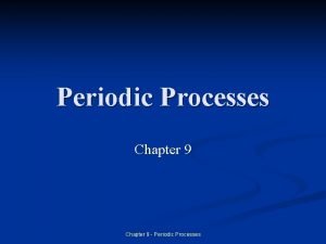 Periodic Processes Chapter 9 Periodic Processes Introduction n