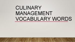 CULINARY MANAGEMENT VOCABULARY WORDS STRAND 1 EQUIPMENT MANDOLINE