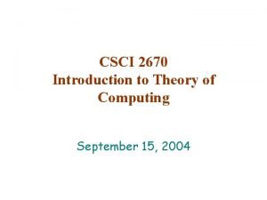 Csci 2670